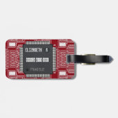 Chip auf der gedruckten Leiterplatte mit Ihrem Nam Gepäckanhänger (Rückseite horizontal)
