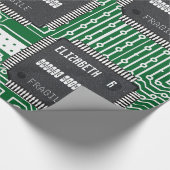 Chip auf Leiterplatte mit Ihrem Namen Geschenkpapier (Ecke)