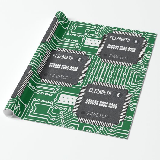 Chip auf Leiterplatte mit Ihrem Namen Geschenkpapier (Ungerollt)