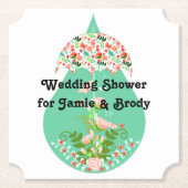 Chip Board Untersetzer für Polterabend Peach Green (Vorderseite)