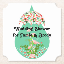 Chip Board Untersetzer für Polterabend Peach Green