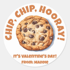 Chip, Chip, Hooray! Chocolate Chip Valentinstag Runder Aufkleber