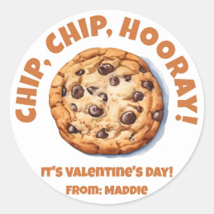 Chip, Chip, Hooray! Chocolate Chip Valentinstag Runder Aufkleber