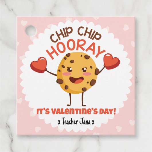 Chip Chip Hooray Es ist Valentinstag Geschenkanhänger (Vorderseite)