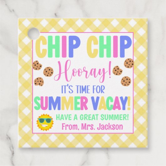 Chip Chip Hooray Es ist Zeit für Sommerferien Leck Geschenkanhänger (Vorderseite)