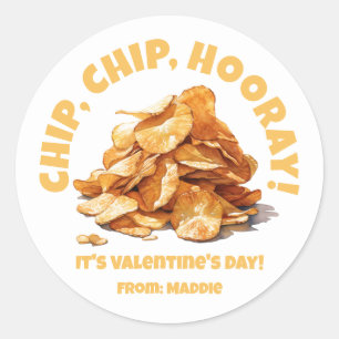 Chip, Chip, Hooray! Kartoffelchips Valentinstag Runder Aufkleber
