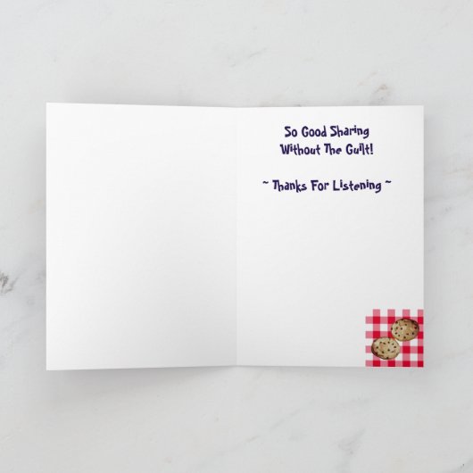 Chip-Cookies Schokolade Gingham Picnic Pattern Dankeskarte (Innenseite)