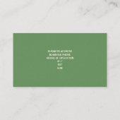 Chip-Cookies-Visitenkarten für Schokolade {Green} Visitenkarte (Rückseite)