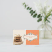 Chip-Cookies-Visitenkarten (Orange) Visitenkarte (Stehend Vorderseite)