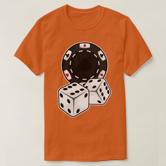 Chip Dice für Poker T-Shirt (Design vorne)