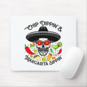 Chip Dippin Margarita Sippin Funny Skelett Mousepad (Mit Mouse)