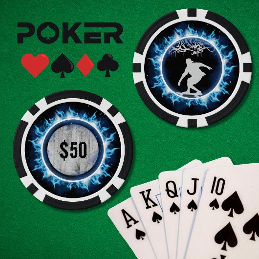 Chip für Electric Blue Skater Game Poker
