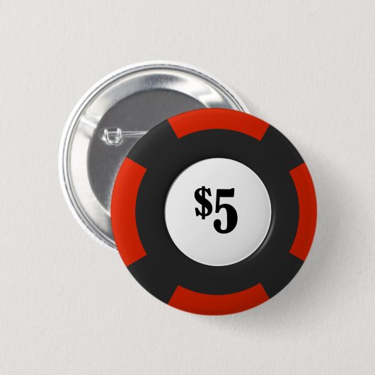 Chip für fünf Dollar Poker Button (Vorne & Hinten)