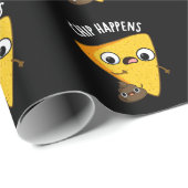 Chip Happens Funny Gekackt Pun Dark BG Geschenkpapier (Rolleneckpunkt)