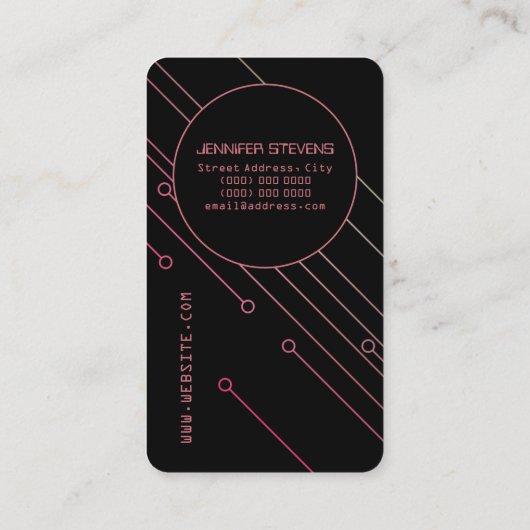 Chip-Muster-Schaltkreis Cycle-Stil abstrakt Visitenkarte (Rückseite)