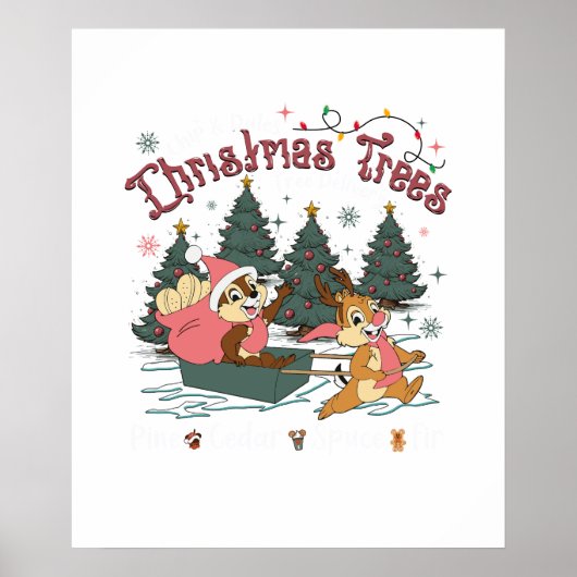 Chip und Dale Weihnachtsbaum Poster (Vorne)