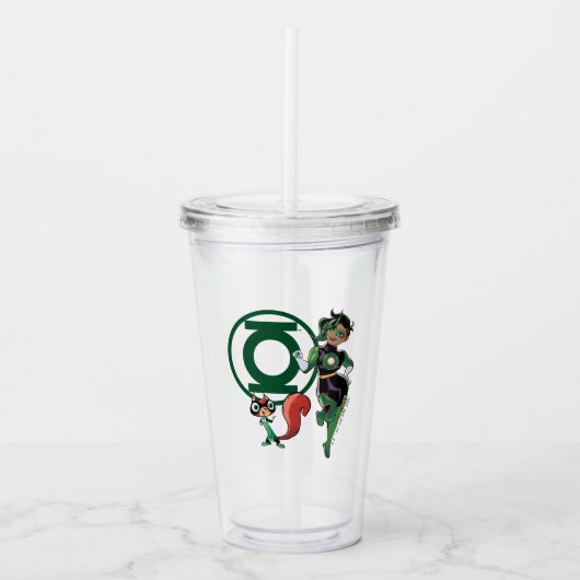 Chip und grüne Laterne Acryltrinkbecher (Vorderseite)