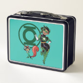 Chip und grüne Laterne Metall Brotdose (Rückseite)