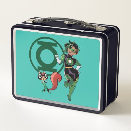 Chip und grüne Laterne Metall Brotdose (Rückseite)