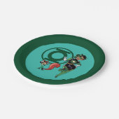 Chip und grüne Laterne Pappteller (Schrägansicht)