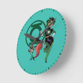 Chip und grüne Laterne Runde Wanduhr (Winkel)