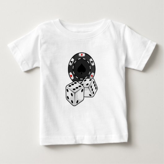 Chip & Würfel für Poker Baby T-shirt (Vorderseite)