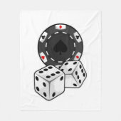 Chip & Würfel für Poker Fleecedecke (Vorderseite)