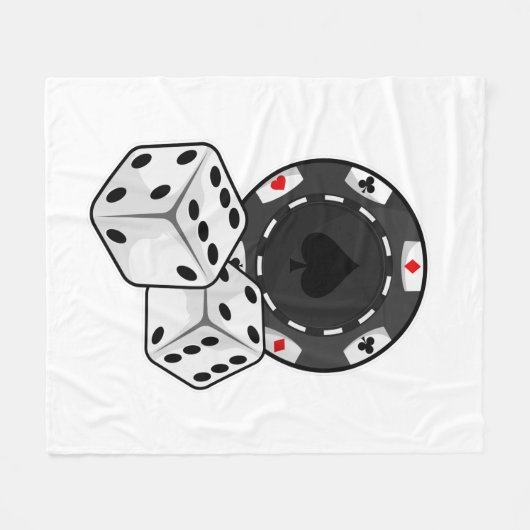 Chip & Würfel für Poker Fleecedecke (Vorderseite (Horizontal))