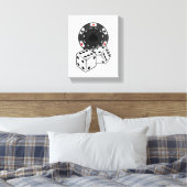 Chip & Würfel für Poker Leinwanddruck (Insitu (Schlafzimmer))