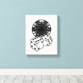 Chip & Würfel für Poker Leinwanddruck (Insitu (Holzboden))