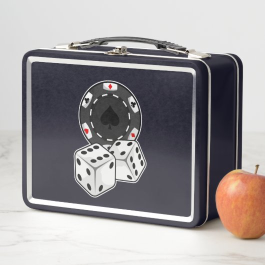 Chip & Würfel für Poker Metall Brotdose (Beispiel)