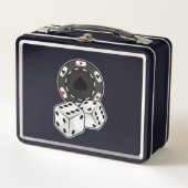 Chip & Würfel für Poker Metall Brotdose (Vorderseite)