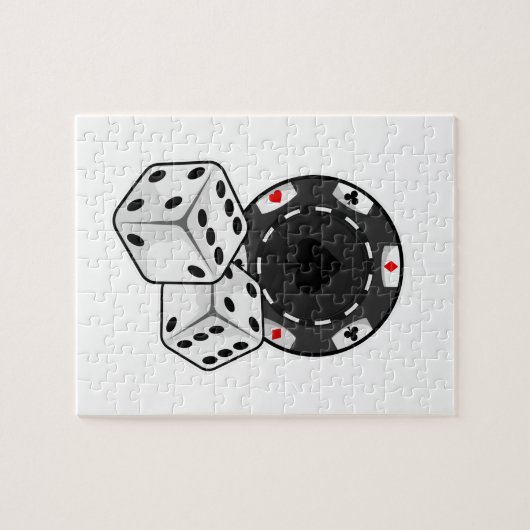 Chip & Würfel für Poker Puzzle (Horizontal)