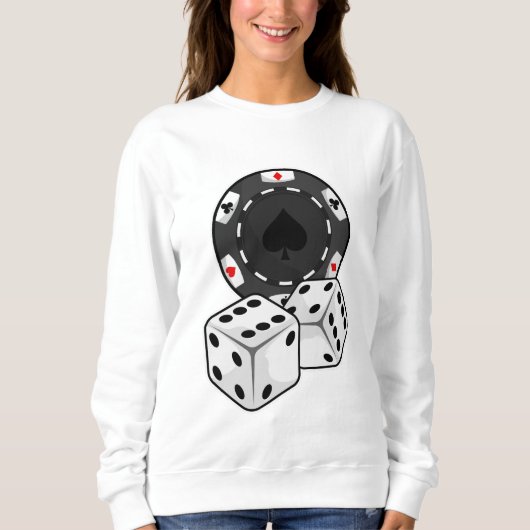 Chip & Würfel für Poker Sweatshirt (Vorderseite)