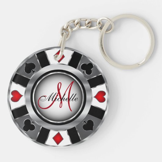 Chipdesign für Silver Poker - Monogramm Schlüsselanhänger (Rückseite)
