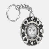 Chipdesign für Silver und Black Poker - Individual Schlüsselanhänger (Vorderseite links)