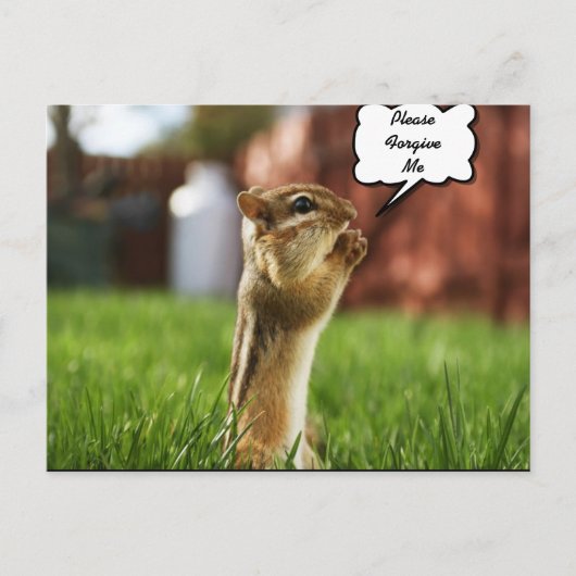 Chipmun Praying Plese Vergib mir Postkarte (Vorderseite)