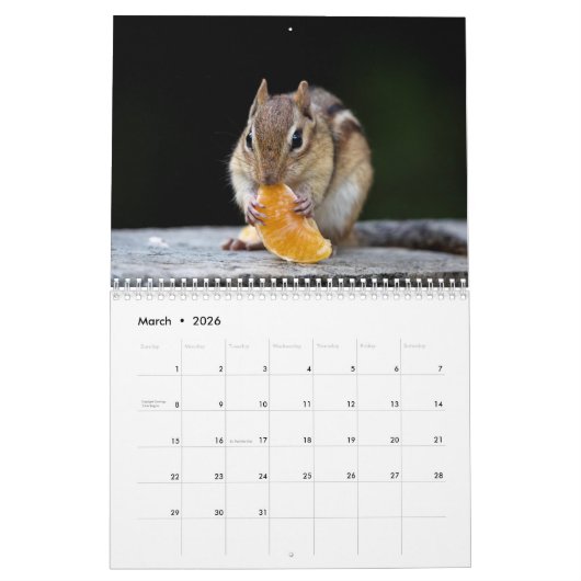 Chipmunk 2026 kalender (Mär 2026)