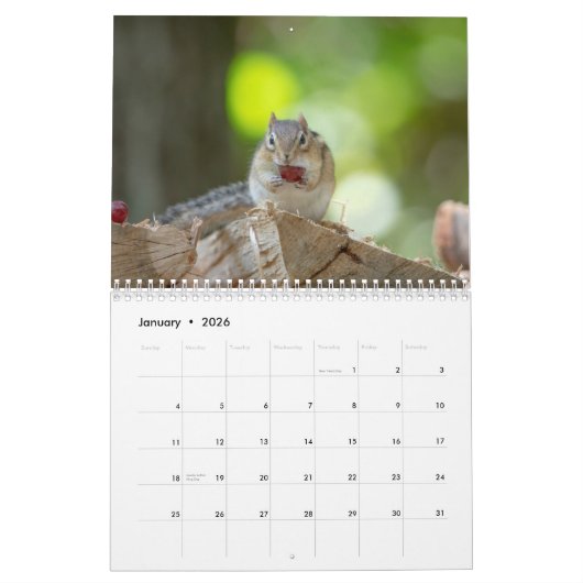 Chipmunk 2026 kalender (Jan 2026)