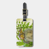 Chipmunk an einem Zaun Gepäckanhänger (Vorderseite vertikal)
