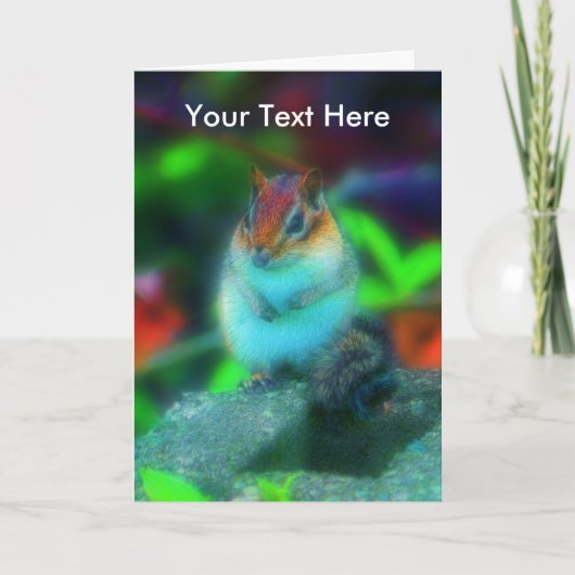 Chipmunk Animal Fantasy Art Nature Foto Card Karte (Vorderseite)