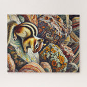 Chipmunk auf dem Rocks 500 Piece Puzzle (Horizontal)
