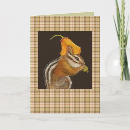 Chipmunk auf karierter Karte (Vorderseite)