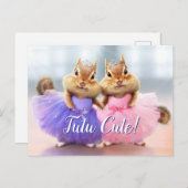 Chipmunk Ballerina Duo Einladungspostkarte (Vorne/Hinten)