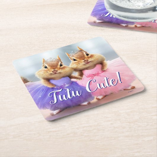 Chipmunk Ballerina Duo Rechteckiger Pappuntersetzer (angewinkelt)