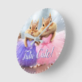 Chipmunk Ballerina Duo Runde Wanduhr (Winkel)