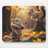 Chipmunk-Begegnung in einem Herbstwald Mousepad (Vorne)