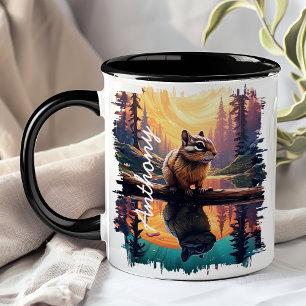 Chipmunk bei Sunset Lake Reflection Tasse