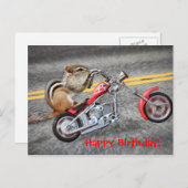 Chipmunk Biker Riding a Motorrad Postkarte (Vorne/Hinten)