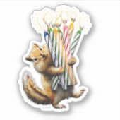 Chipmunk Birthday Candles Aufkleber (Vorderseite)